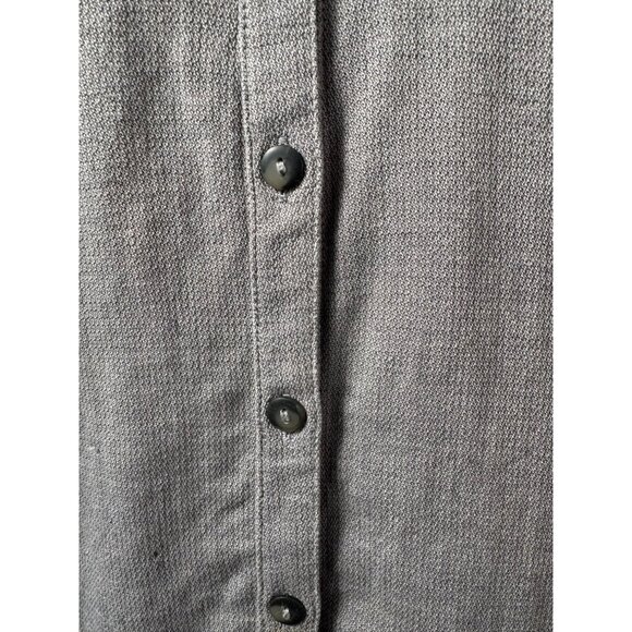 Coldwater Creek XL Embroidered Button-Front Tunic Top Gray 100% Cotton Long Slee - Picture 9 of 16